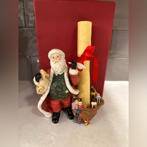 Partylite Checking His List Santa Tealight Candle Holder P9841